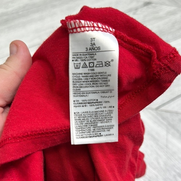 Red Like Dad Short Sleeve Tee with Graphic - 3T - Picture 3 of 4